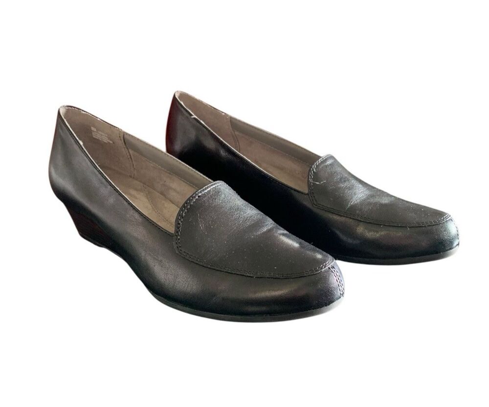 Aerosoles "Lovely" Black Memory Foam Comfort Wedge Heel Shoes - Womens Size 8 - Picture 3 of 8